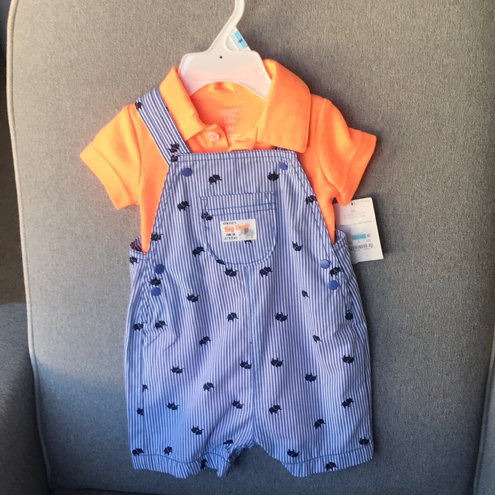 NWT Carter’s polo shirt & short-alls set